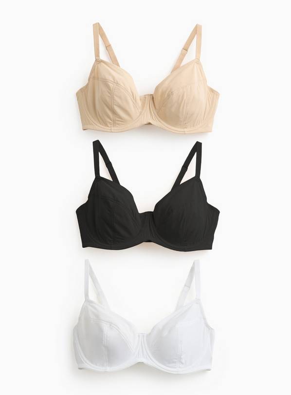 DD+ Plain Full Cup Underwired Bra 3 Pack 36G